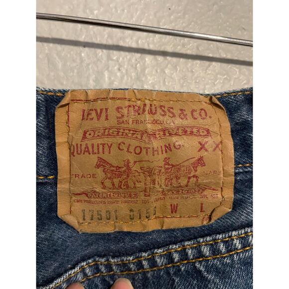 Vintage Levis 501 Jeans Juniors 13 Denim Button Fly High Rise Tapered Leg 90s - Picture 4 of 9